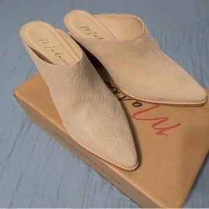 Matisse Cammy Ivory mini leopard print suede mules, sz 7.5, barely used.